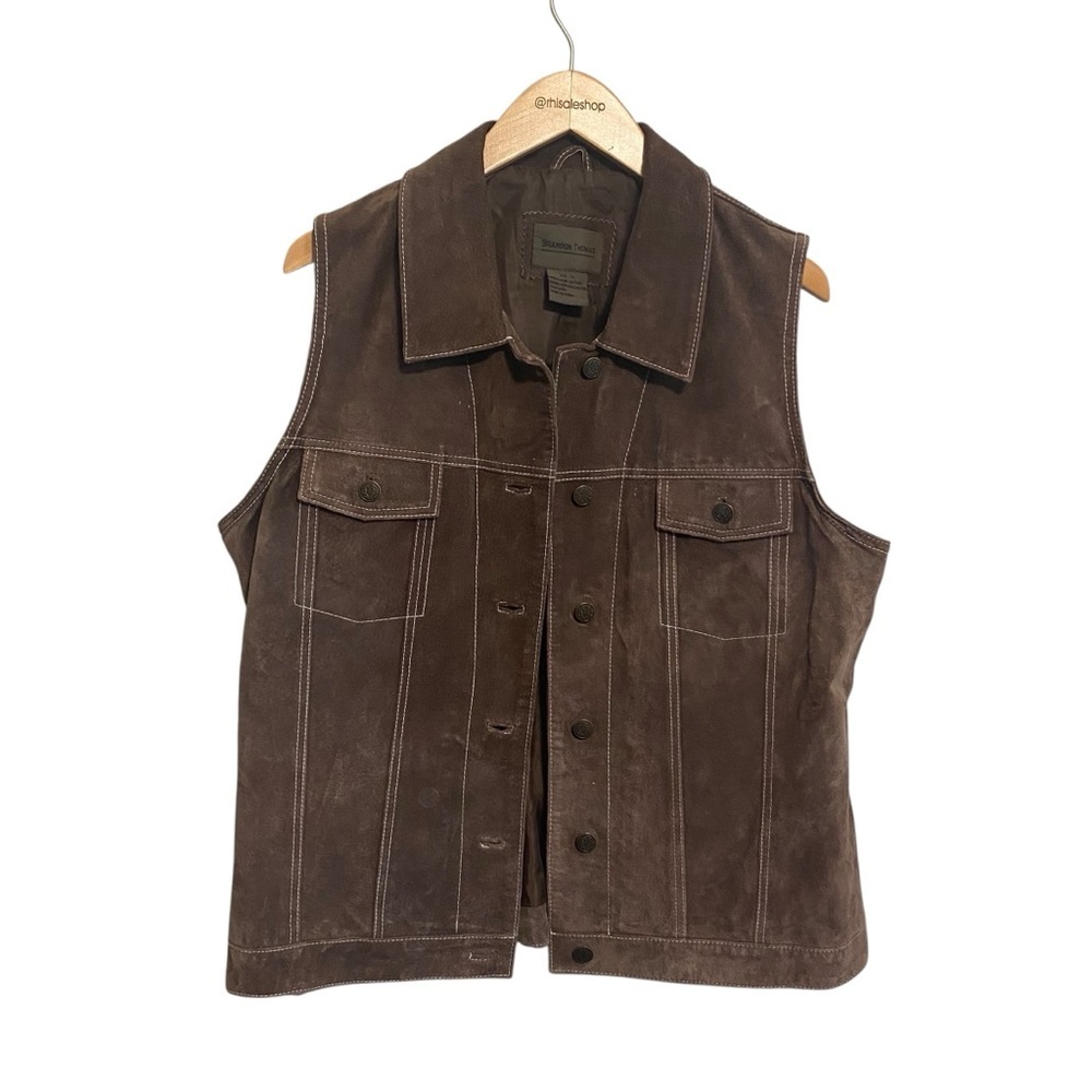 Brandon Thomas Vintage Chocolate Brown Genuine Suede Leather Vest Size XL